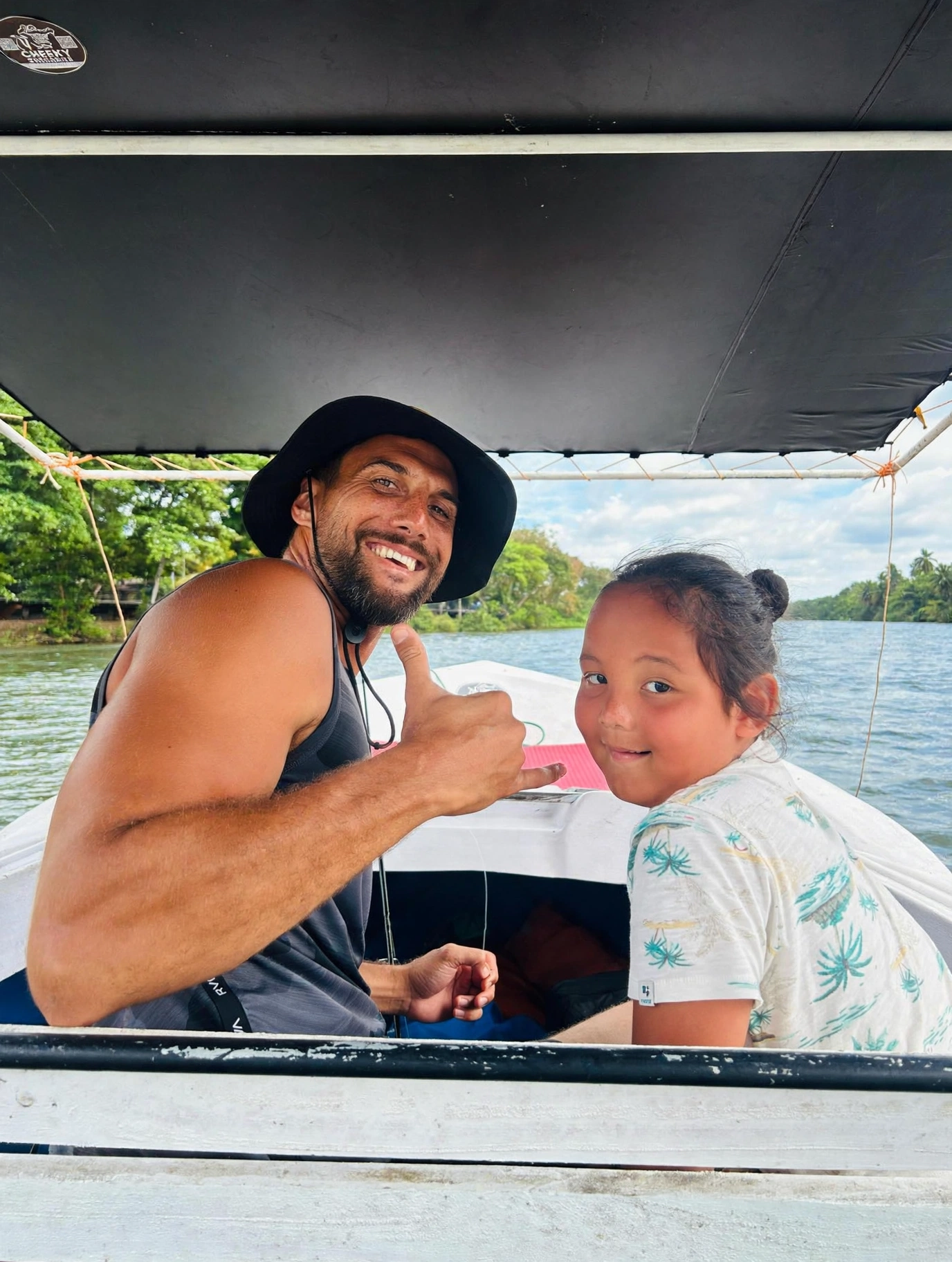 Safari boat cruising