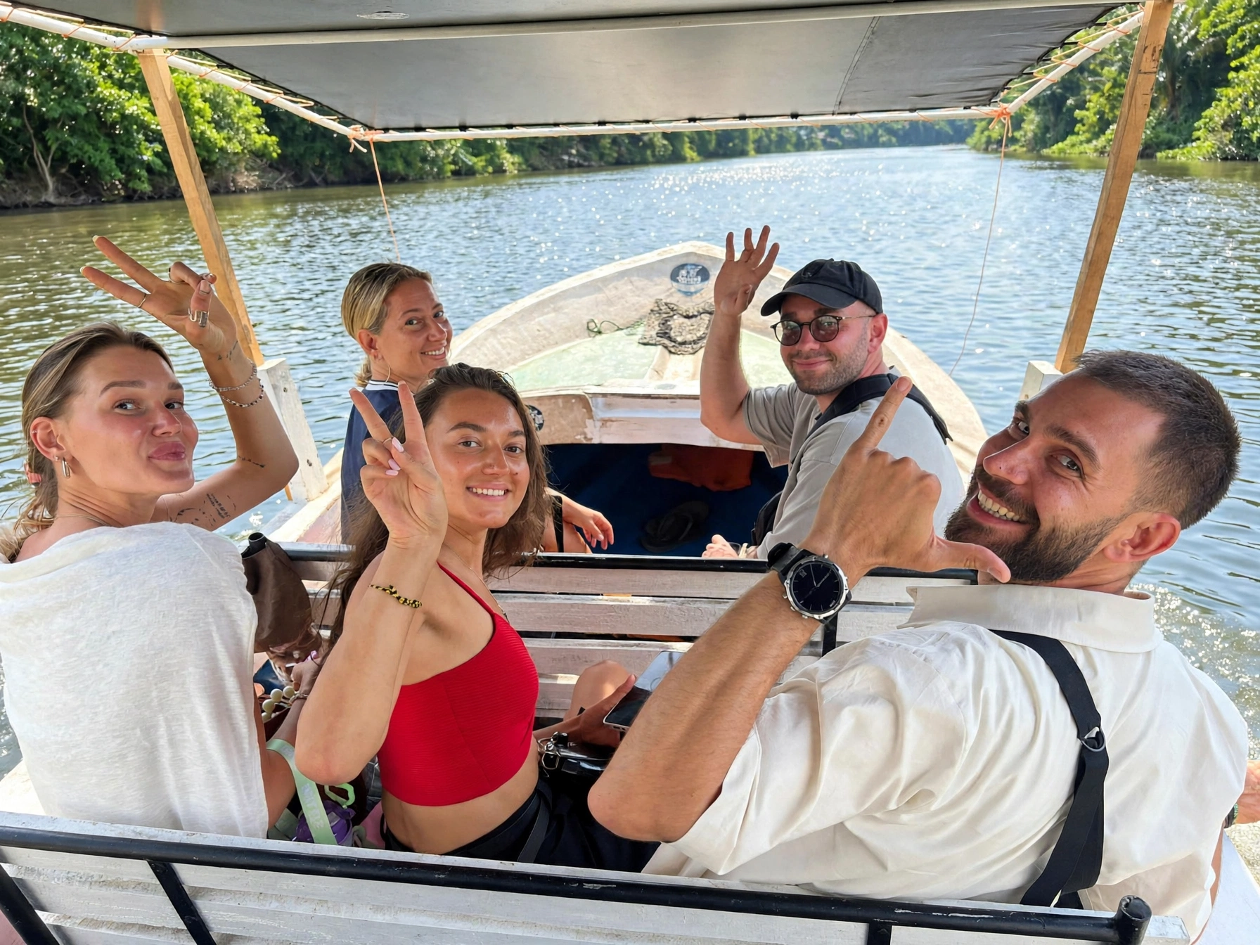 Safari boat cruising