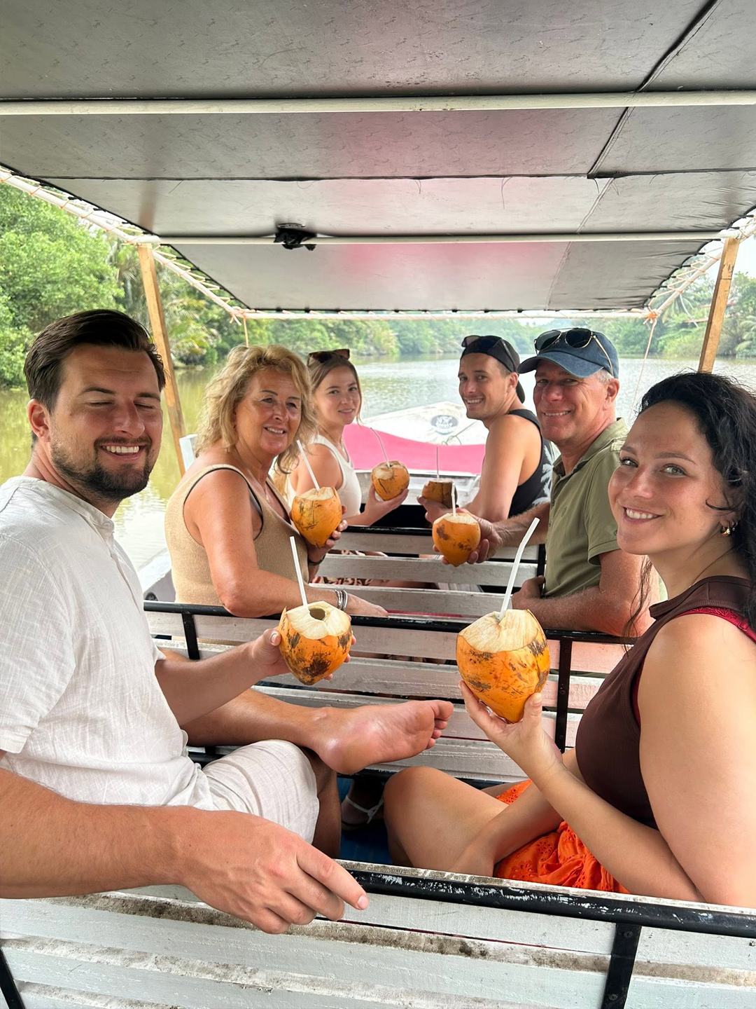 Tour boat inside mangrove tunnel